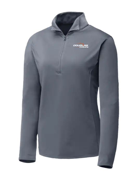 Medium Grey Womens Posicharge Competitor ¼ Zip Pullover w/Douglas Finishing Logo