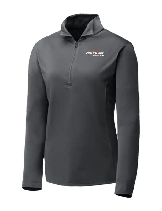 Dark Grey Womens Posicharge Competitor ¼ Zip Pullover w/Douglas Finishing Logo