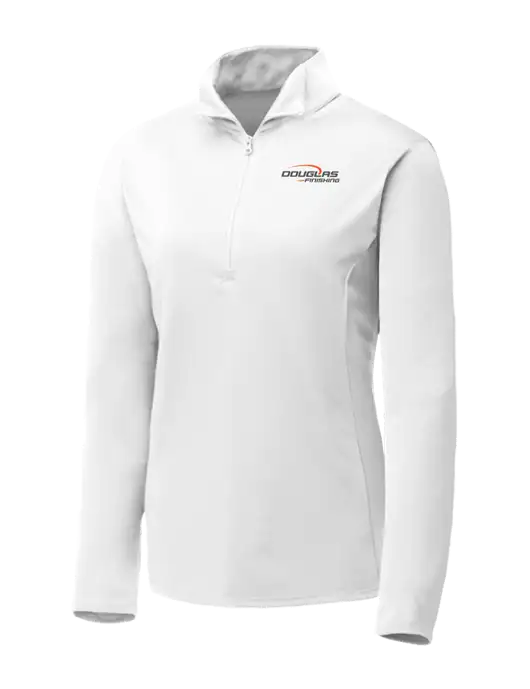White Womens Posicharge Competitor ¼ Zip Pullover w/Douglas Finishing Logo