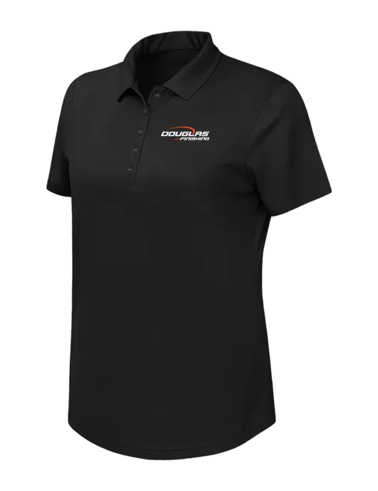 Callaway Womens Birdseye Black Polo w/Douglas Finishing Logo