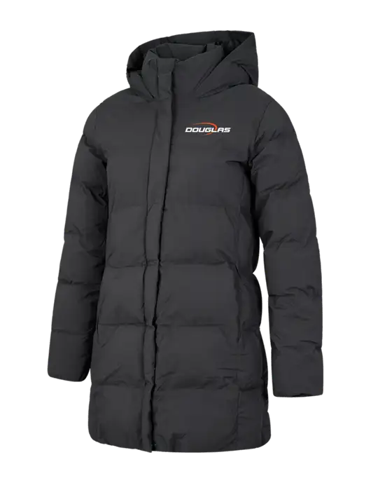 Mercer+Mettle Womens Dark Grey Puffy Parka  w/Douglas Machine Logo