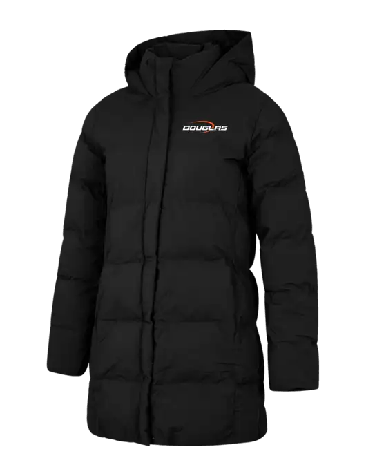 Mercer+Mettle Womens Deep Black Puffy Parka  w/Douglas Machine Logo
