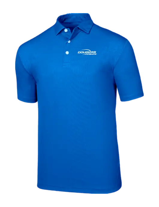 Callaway Birdseye Dark Carolina Blue Polo w/Douglas Finishing Logo