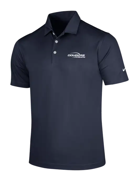 NIKE Dark Navy Dri-Fit Vertical Mesh Polo w/Douglas Finishing Logo