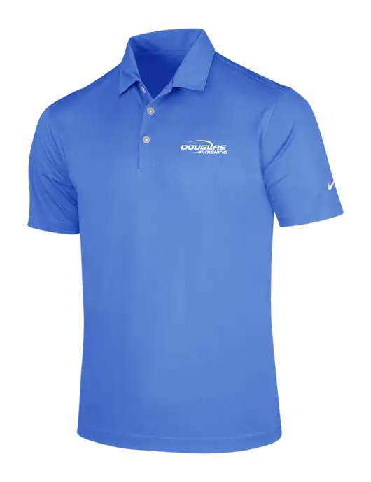 NIKE Light Royal Blue Dri-Fit Vertical Mesh Polo w/Douglas Finishing Logo