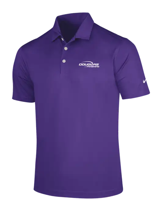 NIKE Purple Dri-Fit Vertical Mesh Polo w/Douglas Finishing Logo