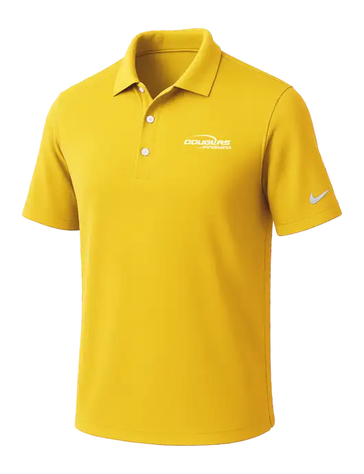 NIKE Yellow Gold Dri-Fit Micro Pique 2.0 Polo
 w/Douglas Finishing Logo
