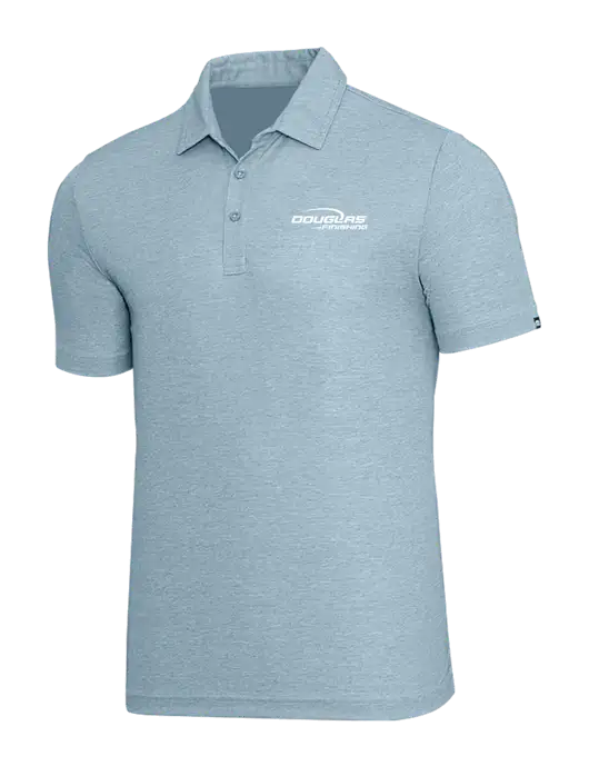TravisMathew Light Blue Heather Oceanside Polo w/Douglas Finishing Logo