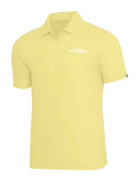 TravisMathew Light Yellow Heather Oceanside Polo w/Douglas Finishing Logo