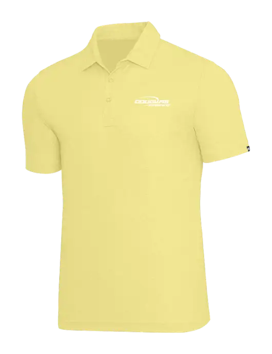 TravisMathew Light Yellow Heather Oceanside Polo w/Douglas Finishing Logo