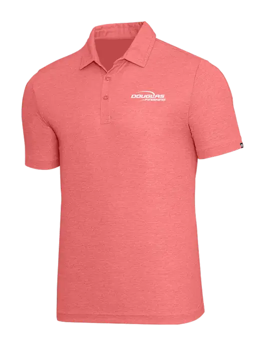 TravisMathew Red Heather Oceanside Polo w/Douglas Finishing Logo