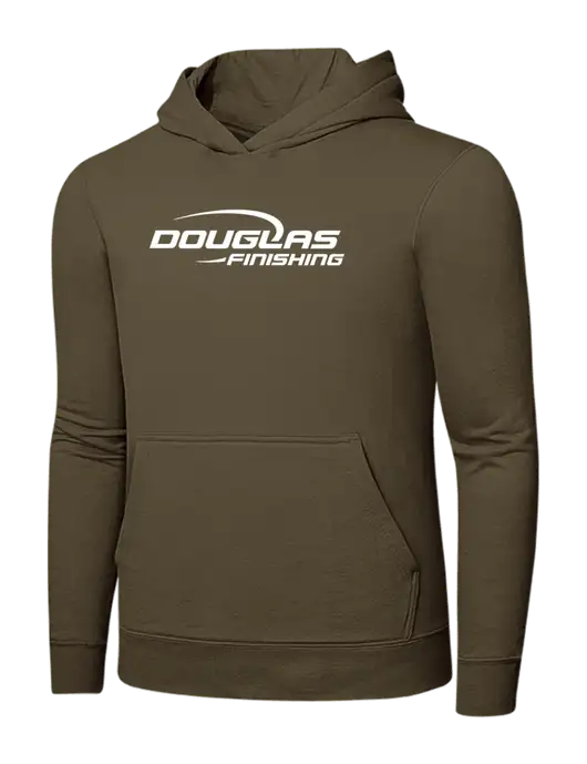 Coyote Brown 7.8 oz Ring Spun Hooded Sweatshirt w/Douglas Finishing Logo