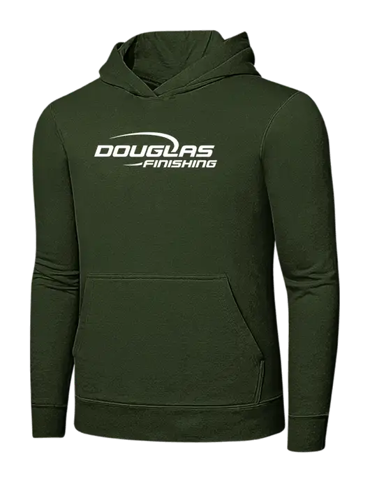Very Dark Olive 7.8 oz Ring Spun Hooded Sweatshirt w/Douglas Finishing Logo