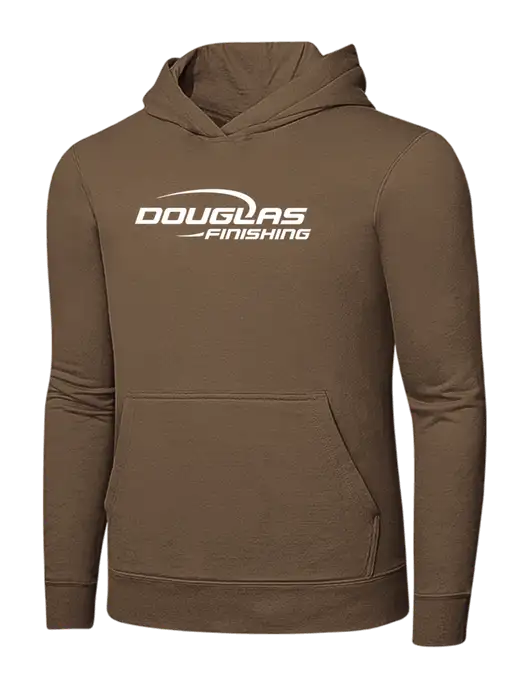 Medium Brown 7.8 oz Ring Spun Hooded Sweatshirt w/Douglas Finishing Logo