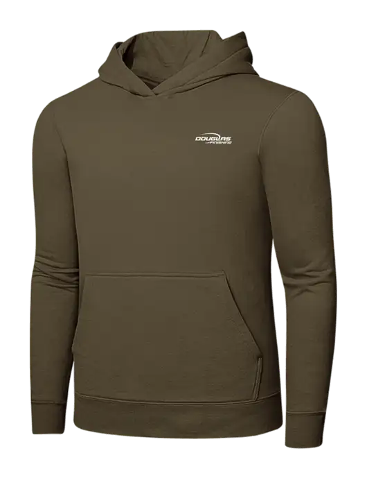Coyote Brown 7.8 oz Ring Spun Hooded Sweatshirt w/Douglas Finishing Logo