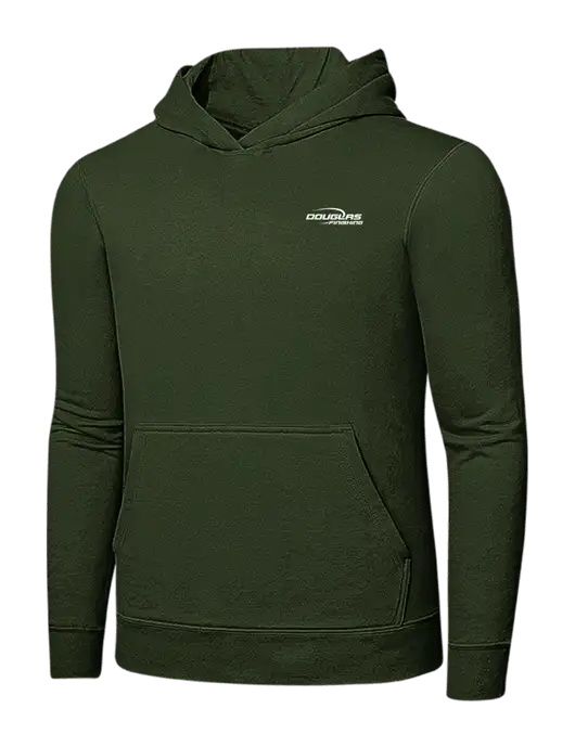 Very Dark Olive 7.8 oz Ring Spun Hooded Sweatshirt w/Douglas Finishing Logo