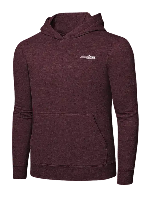 Heather Maroon 7.8 oz Ring Spun Hooded Sweatshirt w/Douglas Finishing Logo