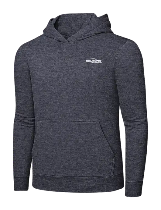 Heather Navy 7.8 oz Ring Spun Hooded Sweatshirt w/Douglas Finishing Logo