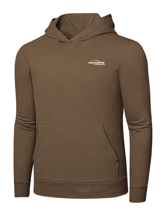 Medium Brown 7.8 oz Ring Spun Hooded Sweatshirt w/Douglas Finishing Logo