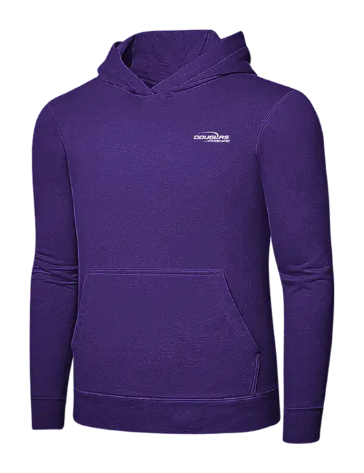 Purple 7.8 oz Ring Spun Hooded Sweatshirt w/Douglas Finishing Logo