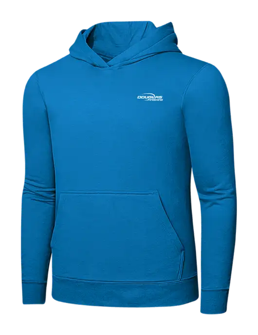 Medium Dark Sapphire 7.8 oz Ring Spun Hooded Sweatshirt w/Douglas Finishing Logo