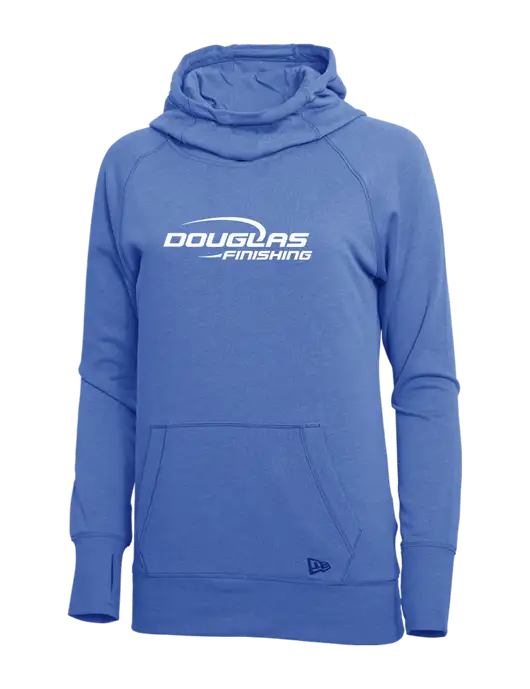 New Era Royal Heather Womens Tri-Blend Fleece Pullover Hoodie w/Douglas Finishing Logo