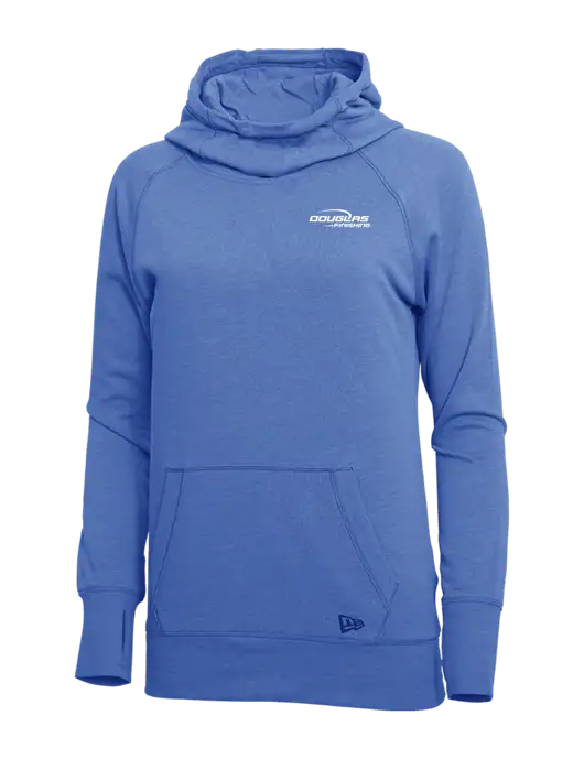 New Era Royal Heather Womens Tri-Blend Fleece Pullover Hoodie w/Douglas Finishing Logo