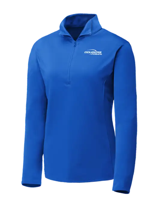 Dark Royal Womens Posicharge Competitor ¼ Zip Pullover w/Douglas Finishing Logo