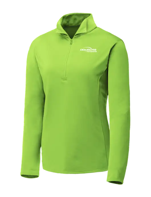 Lime Shock Womens Posicharge Competitor ¼ Zip Pullover w/Douglas Finishing Logo