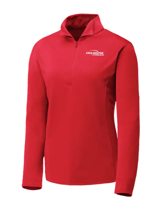 Red Womens Posicharge Competitor ¼ Zip Pullover w/Douglas Finishing Logo