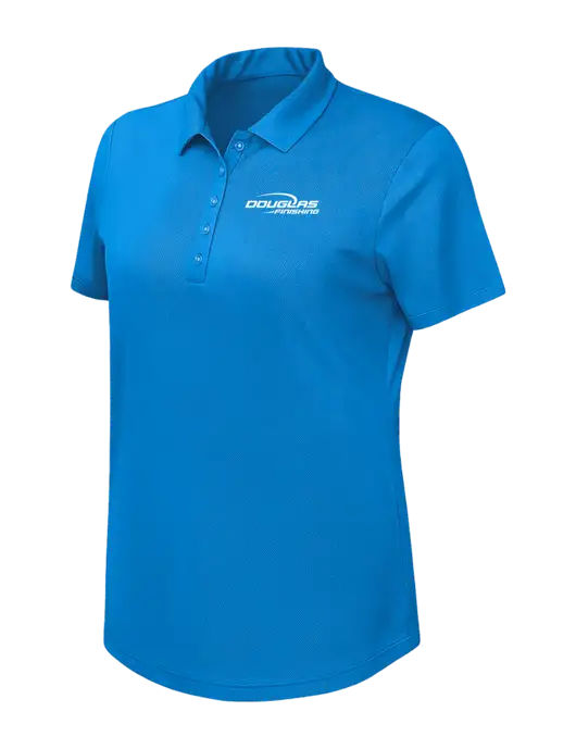 Callaway Womens Birdseye Dark Carolina Blue Polo w/Douglas Finishing Logo