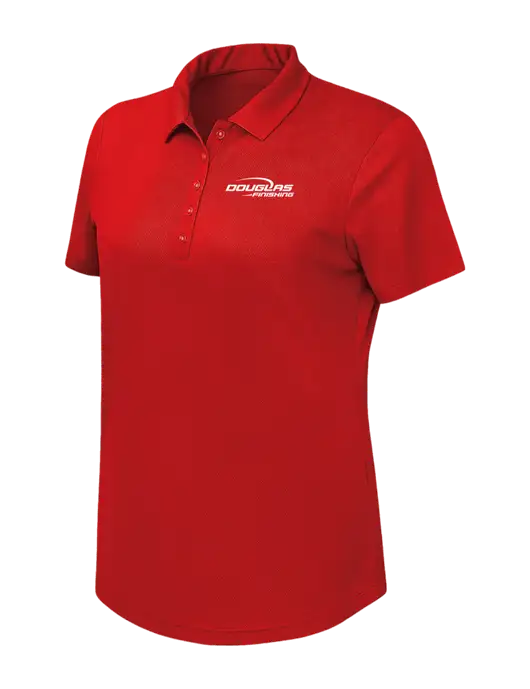 Callaway Womens Birdseye Red Polo w/Douglas Finishing Logo