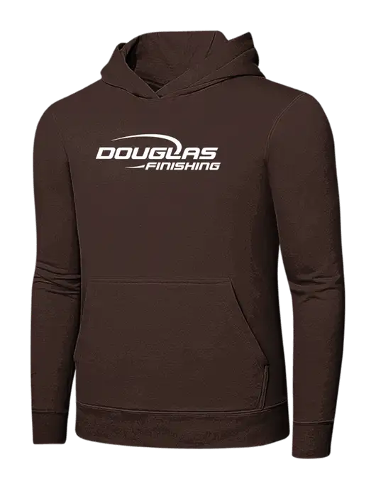 Dark Chocolate Brown 7.8 oz Ring Spun Hooded Sweatshirt w/Douglas Finishing Logo