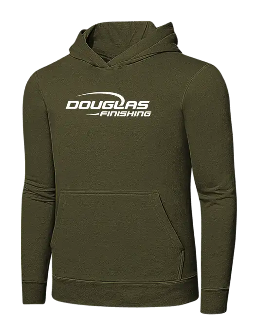 Dark Olive Green 7.8. oz Ring Spun Hooded Sweatshirt w/Douglas Finishing Logo