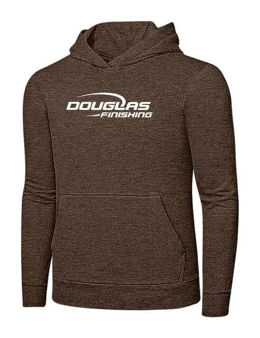Heather Dark Chocolate Brown 7.8 oz Ring Spun Hooded Sweatshirt w/Douglas Finishing Logo