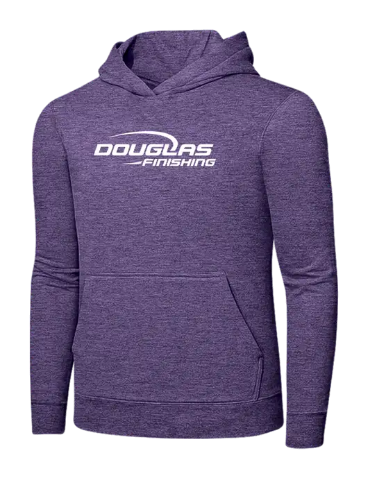 Heather Purple 7.8. oz Ring Spun Hooded Sweatshirt w/Douglas Finishing Logo