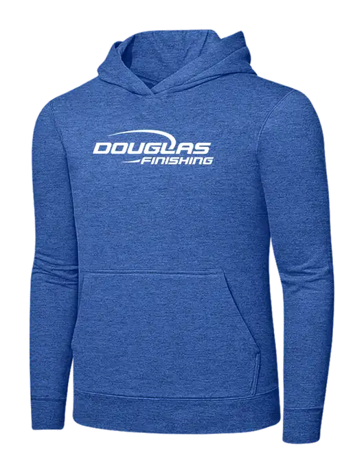 Heather Royal 7.8. oz Ring Spun Hooded Sweatshirt w/Douglas Finishing Logo
