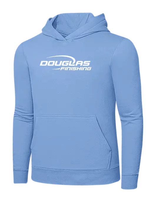 Light Blue 7.8. oz Ring Spun Hooded Sweatshirt w/Douglas Finishing Logo