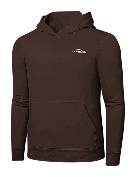 Dark Chocolate Brown 7.8 oz Ring Spun Hooded Sweatshirt w/Douglas Finishing Logo