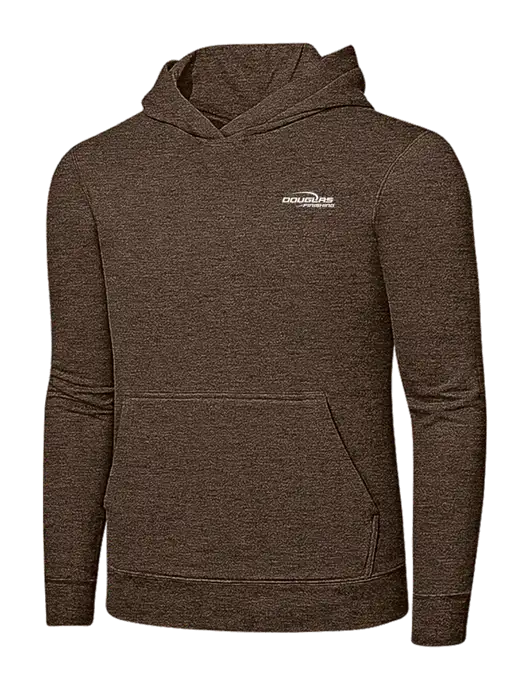 Heather Dark Chocolate Brown 7.8 oz Ring Spun Hooded Sweatshirt w/Douglas Finishing Logo