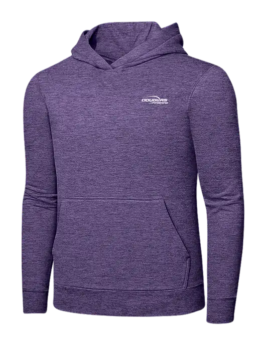 Heather Purple 7.8. oz Ring Spun Hooded Sweatshirt w/Douglas Finishing Logo