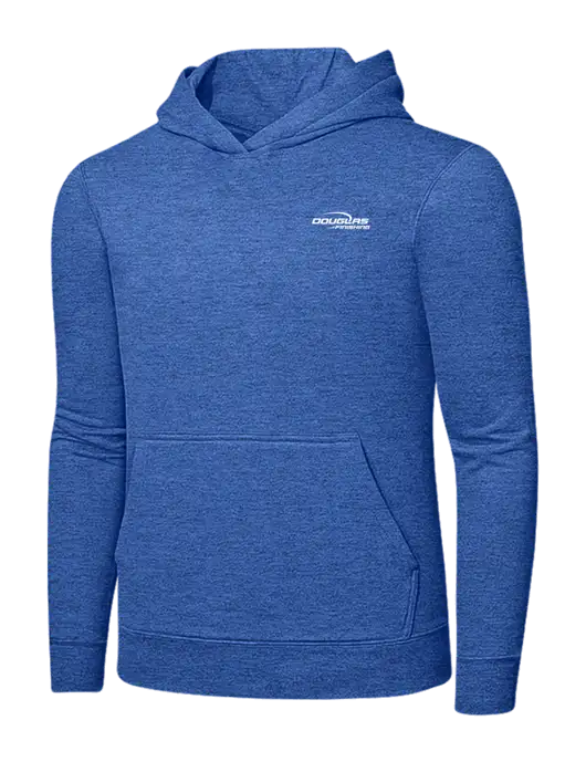 Heather Royal 7.8. oz Ring Spun Hooded Sweatshirt w/Douglas Finishing Logo