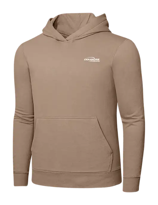 Sand 7.8. oz Ring Spun Hooded Sweatshirt w/Douglas Finishing Logo